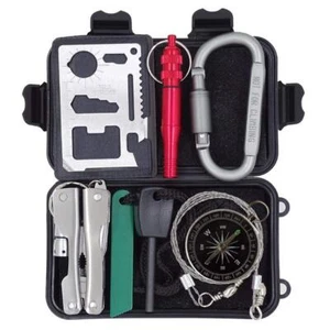 Outdoor Survival Kit 7 in 1,Mini Emergency Survival Gear Small Camping Equipment - Picture 1 of 8