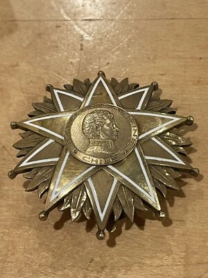 CHILE.REPÚBLICA,MIL.ORDEN DE BERNARDO O’HIGGINS,ESTRELLA,68mm.PLATA DORADA,ESMALTE Foto 1 de 4