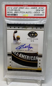 2012 LEAF ARMY CYLER MILES GOLD AUTO #5/5 RC ROOKIE RPA PATCH LOGO PSA 10 POP 1 - Picture 1 of 9