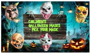 Childrens Halloween Mask Rubber Masks Small Size Kids Size - Pick Your Mask - Picture 1 of 6