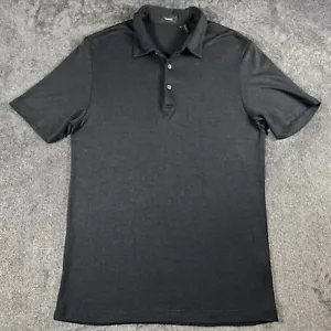 Theory Shirt Men Size Medium Polo Black Modal Blend Casual Short Sleeve - Picture 1 of 11