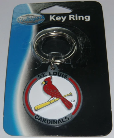 St. Louis Cardinals 3-D Metal Key Chain MLB Licensed Baseball (Round) Cover