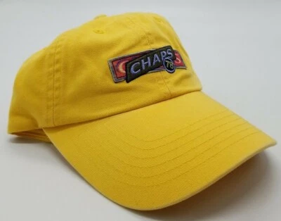 Sombrero para hombre Chaps 78 bordado amarillo muestra producto correa ajustable espalda nuevo sin etiquetas Foto 1 de 4