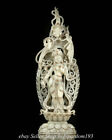 20" Chinese Natural Gaogu Hetian Jade Nephrite Dunhuang Fairy Guan yin Statue