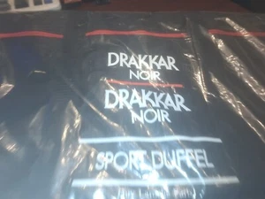 DRAKKAR NOIR Black Travel Gym Weekend Sport Duffel Bag Guy Laroche 21”x12” - Picture 1 of 3