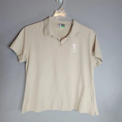 Elevate Olympic Polo Shirt 2010 Vancouver Winter Games Youth L Tan Short Sleeve - Image 1 of 4
