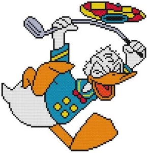 CROSS STITCH+ CRAFT PATTERN  Donald Duck Sailor Golf Club Bend Mad Plaid Hat Tie - Picture 1 of 1