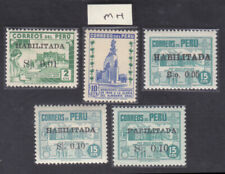 SEPHIL PERU MONUMENT NAT'L ARCHAEOLOGICAL MUSEUM 5v MH STAMPS W/OVPT+S/C