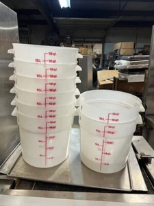 Set of 8 Cambro RFS18 18 Qt. Translucent Round Food Storage Containers - Picture 1 of 7