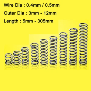 Druckfeder Rückstellfedern Edelstahl Kompression Federn Drahtstärke 0.4mm 0.5mm - Bild 1 von 7