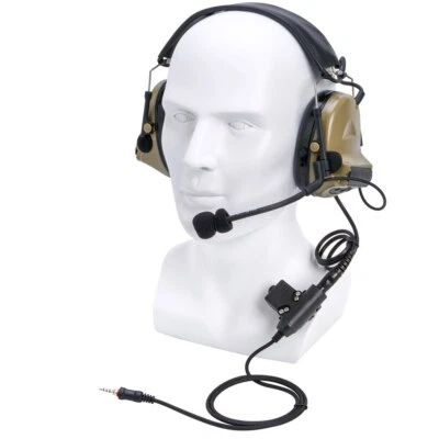 U94 PTT Noise Reduction Shooting Headphone For Yaesu Vertex VX-6R VX-7R FT-270R - Image 1 of 4