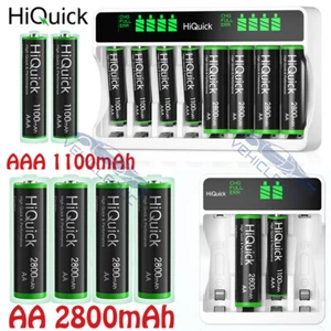 HiQuick 1.2V AAA AA Battery NI-MH Rechargeable Batteries / Charger Durable LOT - Picture 1 of 64