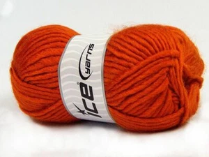 4-Skein Lot Mohair Bulky Yarn Wool 4x100g Orange - Picture 1 of 4