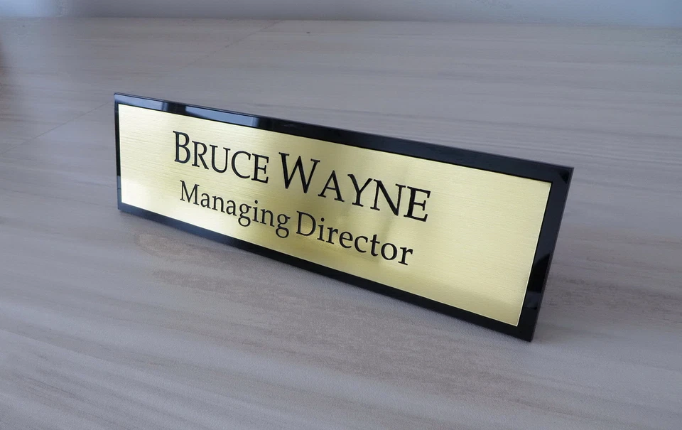 High Quality Desk Name, Custom Engraved Sign, Name Plaque, Office — 第 1/4 张图片