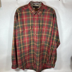⚡️Tommy Hilfiger Button Up Shirt Adult Large Red Green Plaid Men’s Long Sleeve - Picture 1 of 9