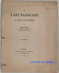 Du laryngoscope au point de vue pratique Charles Fauvel 1861 Envoi - Picture 1 of 5