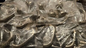 Laurey Milan Cabinet Hardware Satin Pewter 7 Knobs & 10 Pulls NOS - Picture 1 of 12