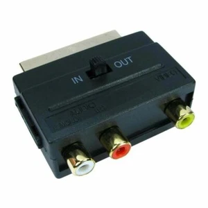 RGB SCART Plug Male to 3 RCA Female A/V Adaptor Converter for TV DVD VCRs - Picture 1 of 2