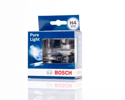 BOSCH H4 HALOGEN HEADLAMP BULBS P43t 12v 60/55W TWIN PACK - Image 1 of 4