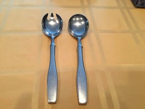 Hans Hansen Salad Set W/ Sterling Silver Handles and Stainless Steel~“Charlotte” - Picture 1 of 10
