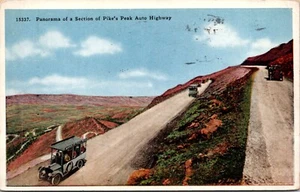 Vintage Postcard White Border Panorama Section Hairpin Section Pikes Pk Highway - Picture 1 of 2