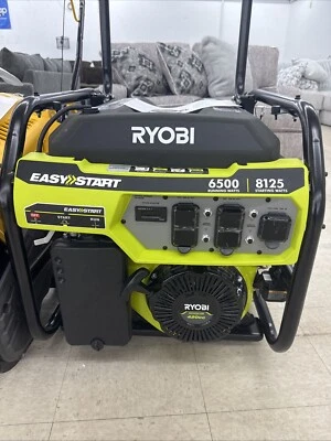 Generador portátil a gasolina RYOBI 6.500 vatios con sensor de apagado de CO Foto 1 de 3