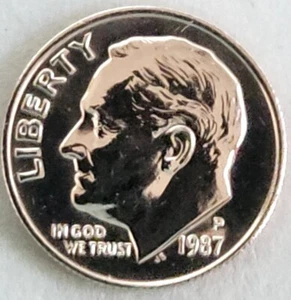 USA - 1 Dime - 1987 - P -Roosevelt Dime - Silver 0.9 - 10C - Picture 1 of 12