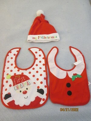 Baberos y sombrero para bebé My First Christmas Holiday Foto 1 de 4