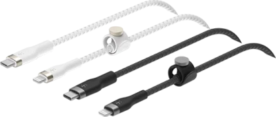 Belkin 2 Pack Boost Charge Pro Flex USB-C to iPhone Cable Black White & Black - Image 1 of 4