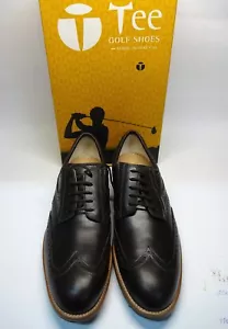 Original Tee Golfschuh handgefertigt Herren Tommy braun Größe 44 Golf Shoes - Foto 1 di 1