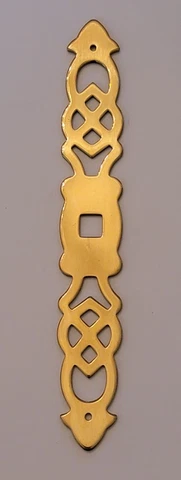 NOS NEW OLD STOCK ORNATE Vintage Brass Backplate KNOB PULL  5.25" Cover