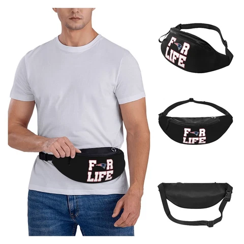 England Patriots For Life Running Belt Outdoor Camping Waist Bag Hiking Zip Bag Cover