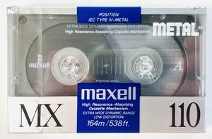 Cinta de casete de metal Maxell MX 110 IEC tipo IV nueva hecha en Japón - Imagen 1 de 5