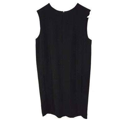 Vince Sz 8 Womens Black Silk Blend Shift Dress - Image 1 of 4