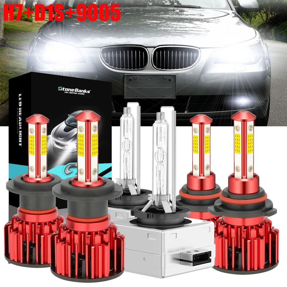 For BMW 550i 525i 530xi 2006-2007 H7 D1S 9145 LED/HID Headlight+Fog Light Bulbs - Image 1 of 4