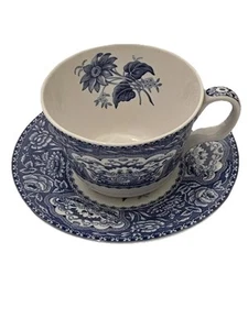 Spode Blue Room “Floral” Teacup And Saucer Set Blue And White Boxed - Picture 1 of 7