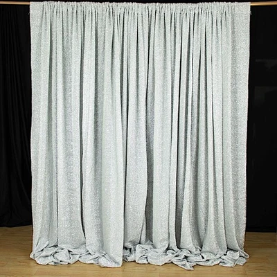 Metallic Silver BACKDROP 20x10 ft Spandex Party Wedding Light Gray Home - Image 1 of 4