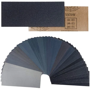 42 Pezzi Carta Abrasiva, 23 X 9 Cm Carta Vetrata per Carrozzeria Grana Da 60 a 5 - Foto 1 di 12