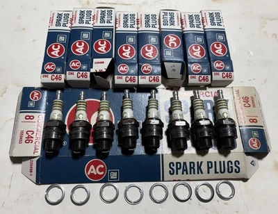 NOS AC COMMERCIAL Spark Plug #C46, GM #1559453, Box of 8 Plugs, Dated 1970 - Image 1 of 4