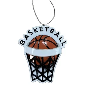 BASKETBALL Hoop 4” Christmas Tree Ornament Resin Personalized Name or Blank - Picture 1 of 4