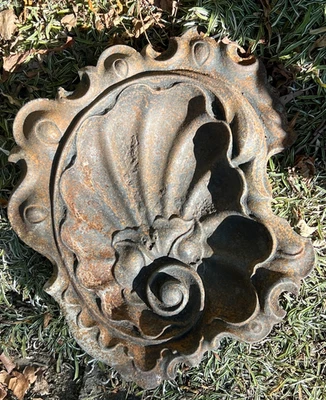 Antique Cast Iron Architectural Salvage – Ornate Rococo Urn/Fountain Appliqué 9" - Image 1 of 4