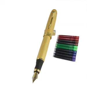 Penna stilografica Gullor Jinhao 450 pennino normale dorata con cartucce di inchiostro a 5 colori - Foto 1 di 4