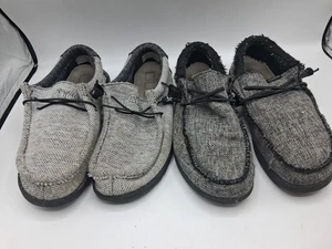 Hey Dude Shoes Mens 8 Wally Sneakers Gray 2 Pair - Picture 1 of 10