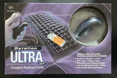 Gyration Ultra GT Cordless 30 Ft Wireless Optical Air Mouse and Keyboard Rare - Image 1 of 4