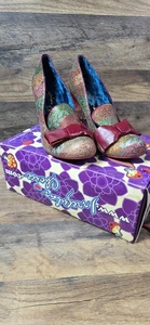 Irregular Choice Ozzy Green/Red Chunky Heel 3801-02K USA 10 EUR 41 Pre Owned - Picture 1 of 17