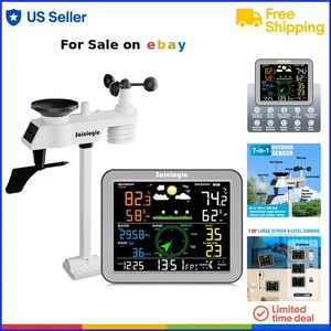 Wireless Weather Station LCD Display Outdoor Sensor Rain Wind Temp Humidity - Picture 1 of 10