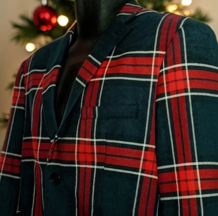 Blazer/abrigo deportivo TOPMAN tartán a cuadros, ajustado, 38L Foto 1 de 4