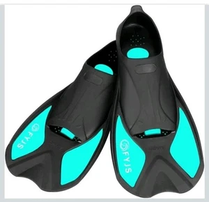 Short Swim Fins w/ Comfortable Full Foot Pocket Travel-Size for Snorkeling-Large - Picture 1 of 8