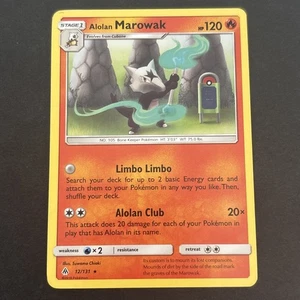 Juego de cartas coleccionables Alolan Marowak 12/131 regular raro SM: Forbidden Light Pokémon LP 2018 - Imagen 1 de 2