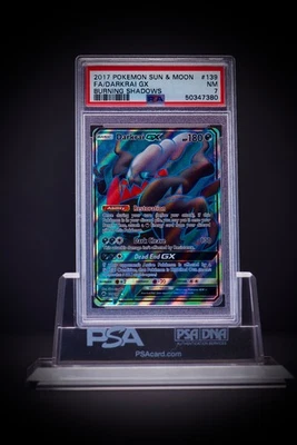 2017 POKEMON Sun & Moon Burning Shadows 139 FA Darkrai GX PSA 7 - Image 1 of 2